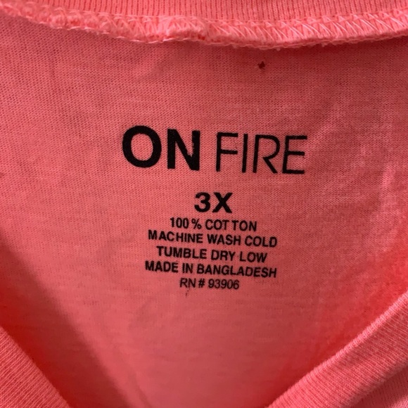 On Fire Woman’s Melanin Graphic Tee w/Drawstring Hem Peach-Orange/Pink; Size 3X - Picture 3 of 9